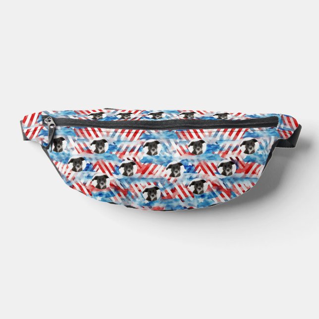Personalisiert Hund Foto American Flag Muster Bauchtasche (Ablage )