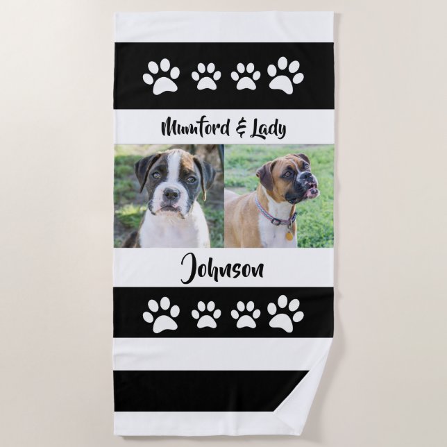 Personalisiert Hund Foto, Familie Strandtuch (Vorderseite)