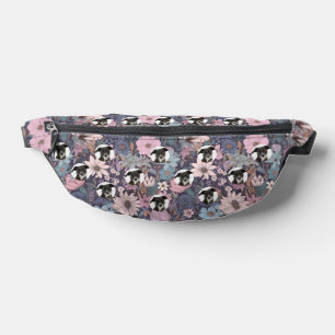 Personalisiert Hund Foto Pastell Blume Muster Bauchtasche