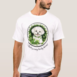 Personalisiert Hund Lucky Charm TShirt Malteser