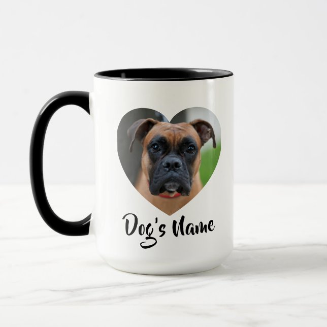 Personalisiert Hunde-Foto mit Tasse für Herzdesign (Links)