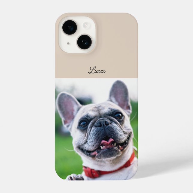Personalisiert Hunde Katze Foto und Name iPhone 14 Hülle (Rückseite)
