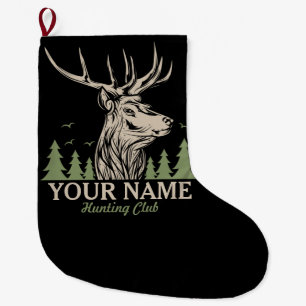 Personalisiert Hunter Deer Elk Antler Jagdclub  Großer Weihnachtsstrumpf