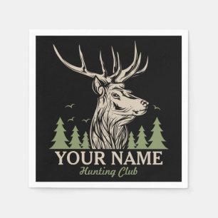 Personalisiert Hunter Deer Elk Antler Jagdclub Serviette