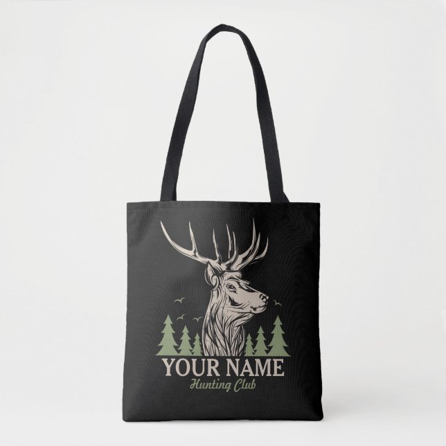 Personalisiert Hunter Deer Elk Antler Jagdclub Tasche (Vorderseite)