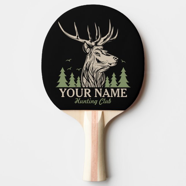 Personalisiert Hunter Deer Elk Antler Jagdclub  Tischtennis Schläger (Vorderseite)
