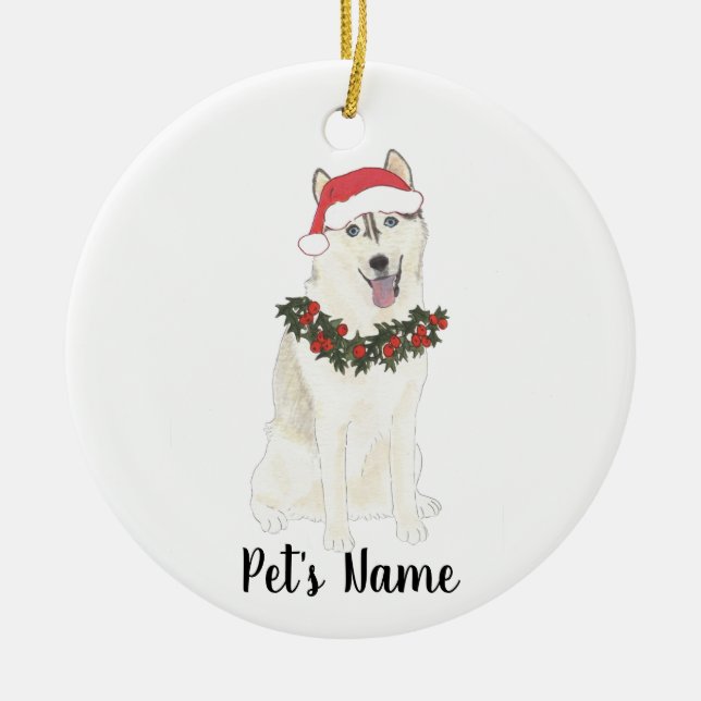 Personalisiert Husky Keramik Ornament (Vorne)