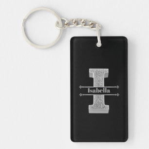 Personalisiert I Initial Silver Monogram Your Name Schlüsselanhänger