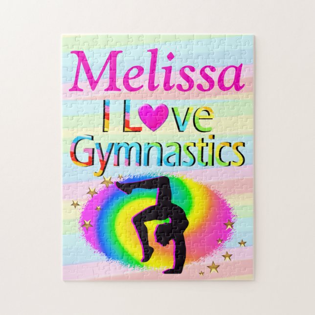 PERSONALISIERT I LIEBE GYMNASTICS PUZZLE (Vertikal)