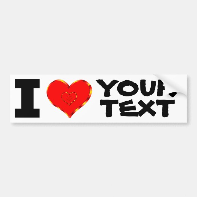 Personalisiert I Liebe Ihres Textes Autoaufkleber (Vorne)