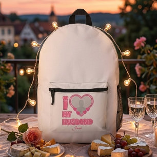 Personalisiert I Liebe Mein Ehemann - Foto und Nam Bedruckter Rucksack