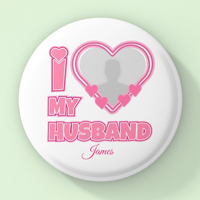 Personalisiert I Liebe Mein Ehemann - Foto und Nam Button (Von Creator hochgeladen)