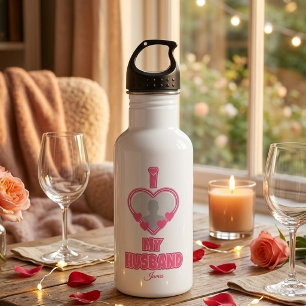 Personalisiert I Liebe Mein Ehemann - Foto und Nam Edelstahlflasche