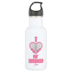 Personalisiert I Liebe Mein Ehemann - Foto und Nam Edelstahlflasche