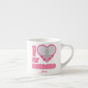 Personalisiert I Liebe Mein Ehemann - Foto und Nam Espressotasse