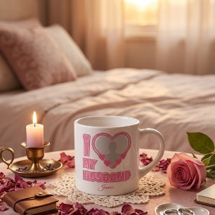 Personalisiert I Liebe Mein Ehemann - Foto und Nam Espressotasse