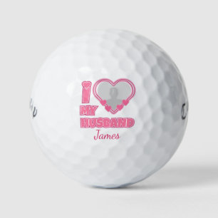Personalisiert I Liebe Mein Ehemann - Foto und Nam Golfball