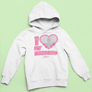 Personalisiert I Liebe Mein Ehemann - Foto und Nam Hoodie