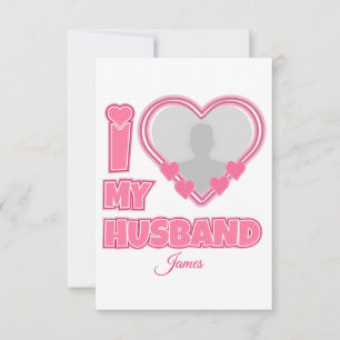 Personalisiert I Liebe Mein Ehemann - Foto und Nam RSVP Karte