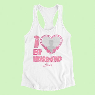 Personalisiert I Liebe Mein Ehemann - Foto und Nam Tank Top