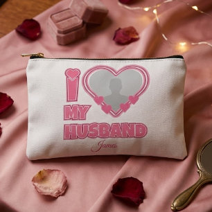 Personalisiert I Liebe Mein Ehemann - Foto und Nam Zubehörtasche