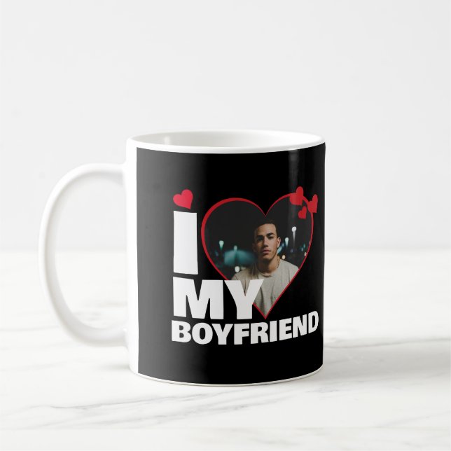 Personalisiert I Liebe Mein Freund Herz Foto Kaffeetasse (Links)