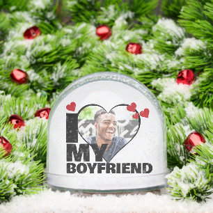 Personalisiert I Liebe Mein Freund Herz Foto Schneekugeln