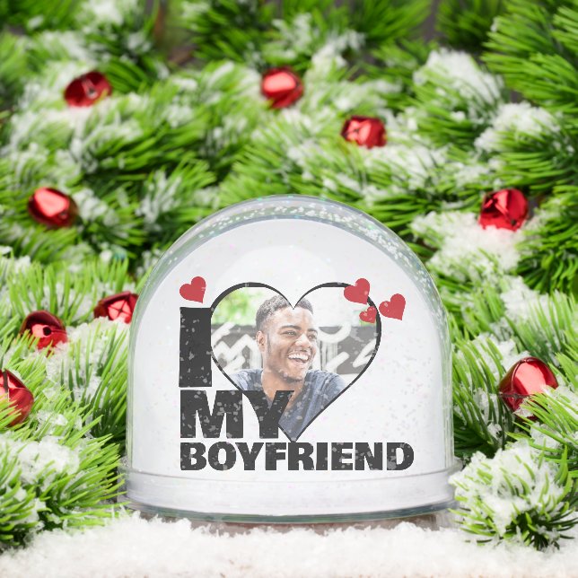 Personalisiert I Liebe Mein Freund Herz Foto Schneekugeln (Weihnachten)