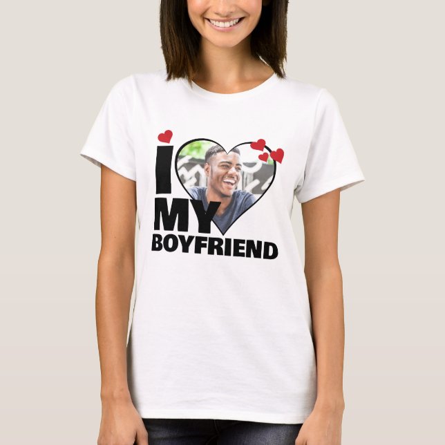 Personalisiert I Liebe Mein Freund Herz Foto T-Shirt (Vorderseite)