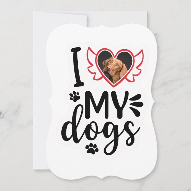 Personalisiert I Liebe Mein Hund Foto Mitteilungskarte (Vorderseite)