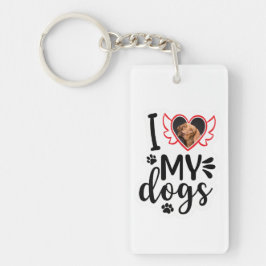 Personalisiert I Liebe Mein Hund Foto Schlüsselanhänger