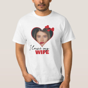 Personalisiert I Liebe Meine Ehefrau Herz Foto T-Shirt
