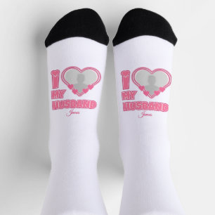 Personalisiert I Liebe Meine Ehefrau - Name und Fo Socken