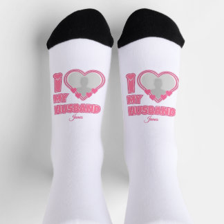 Personalisiert I Liebe Meine Ehefrau - Name und Fo Socken