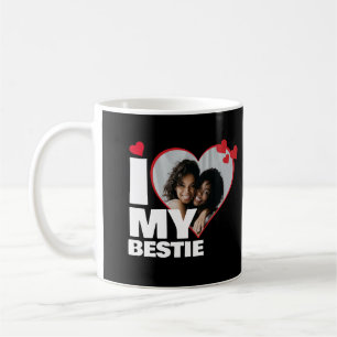 Personalisiert I Liebe My Bestie Heart Foto Kaffeetasse