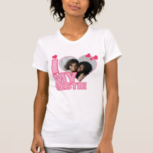 Personalisiert I Liebe My Bestie Heart Foto T-Shirt