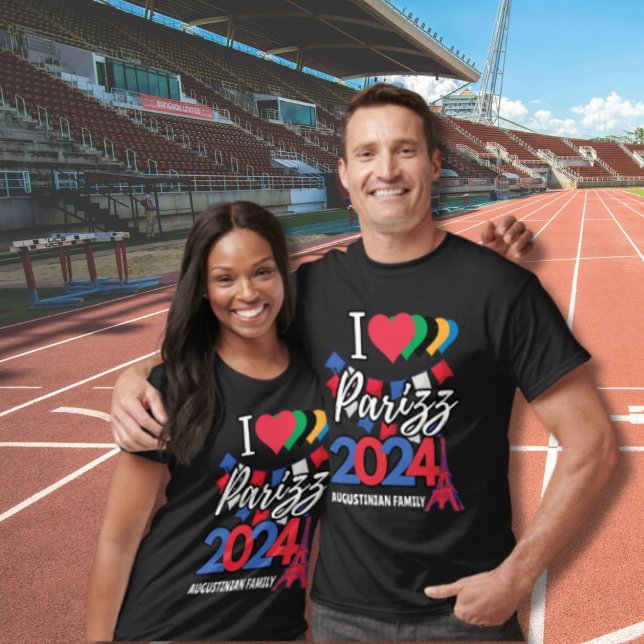 Personalisiert I LIEBE PARIS PARIZZ 2024 Familieng T-Shirt (Von Creator hochgeladen)