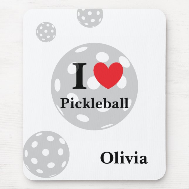 Personalisiert "I Liebe Pickleball" Mousepad (Vorne)