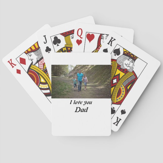 Personalisiert I Liebe Sie Vater Foto Spielkarten (Rückseite)