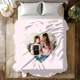 Personalisiert I Liebe You Mama Foto Herz Sherpadecke