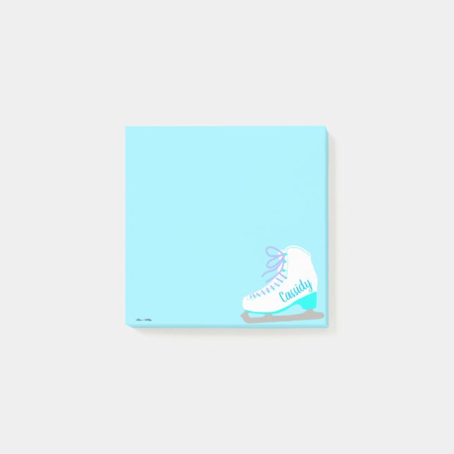 Personalisiert Ice Skate Niedlich Blue Abbildung S Post-it Klebezettel (Vorderseite)