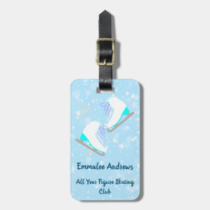 Personalisiert Ice Skaten Blue Skaten Club/Anschri Gepäckanhänger