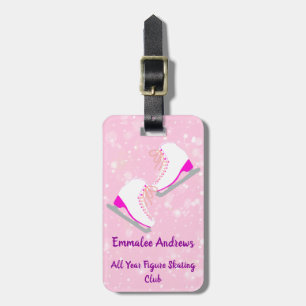 Personalisiert Ice Skaten Pink Skaten Club/Anschri Gepäckanhänger