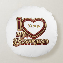 Personalisiert Ich Liebe Meinen Freund Benutzerdef Rundes Kissen