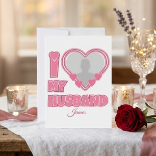 Personalisiert Ich Liebe Meinen Mann – Foto & Name Mitteilungskarte
