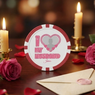 Personalisiert Ich Liebe Meinen Mann – Foto & Name Pokerchips