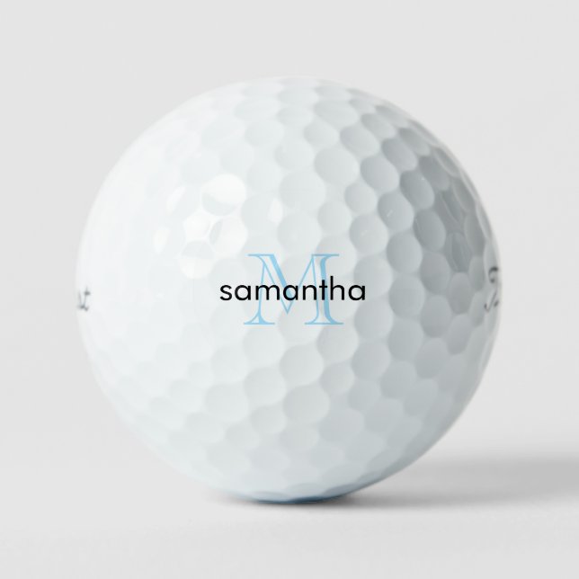 Personalisiert Icy Blue Monogram Titleist Pro VI Golfball (Vorderseite)