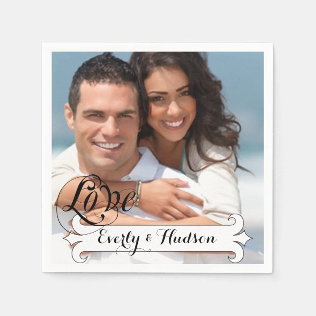 Personalisiert Ihr Foto Hochzeit Besondere Anlass Serviette (Vorderseite)