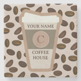 Personalisiert IHR NAME Coffee House Steinuntersetzer