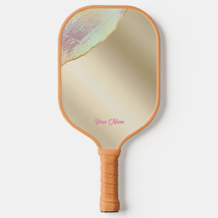 Personalisiert Ihr Name Gold Iridescent Pickleball Schläger